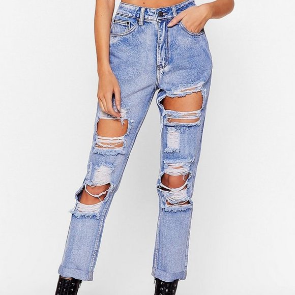 The Rockn Rev Nasty Gal Size 6 Light Blue Mom Jean - Picture 1 of 9